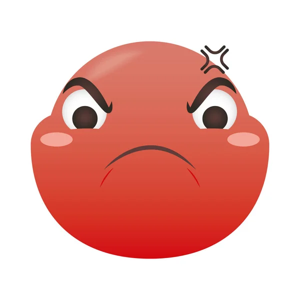 Design de vetor facial emoji irritado — Vetor de Stock