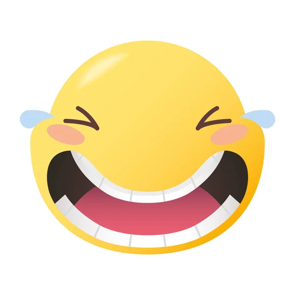 Glädje emoji ansikte vektor design — Stock vektor