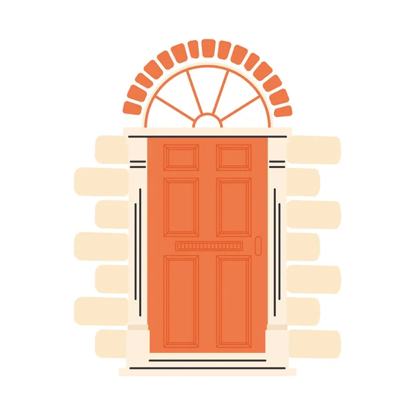 Naranja puerta delantera vector diseño — Vector de stock