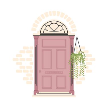bitki asma vektör tasarımı ile mor ön kapı