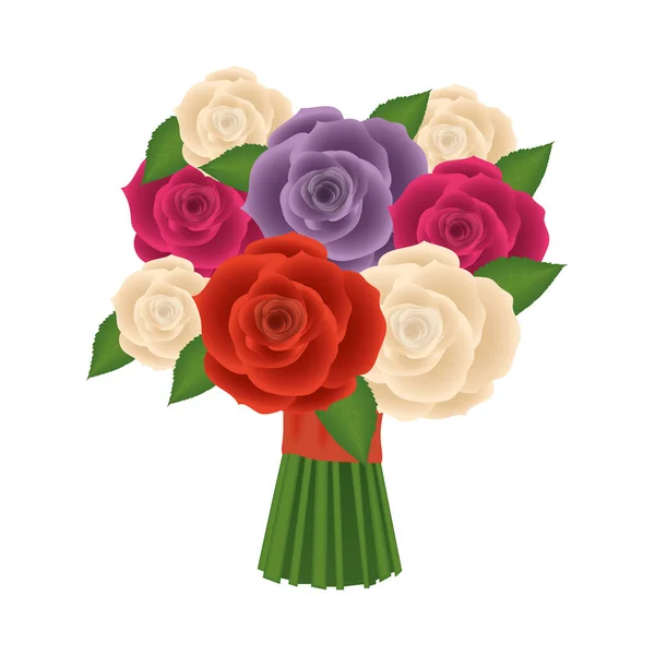 Rose fiori isolati disegno vettoriale — Vettoriale Stock