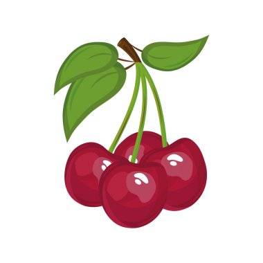Kirazlar lezzetli taze meyve ikonu.