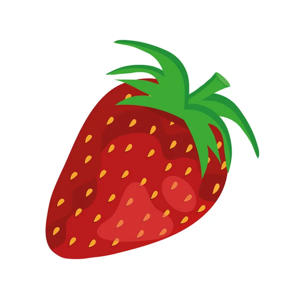 Fresa deliciosa fruta fresca naturaleza icono — Vector de stock