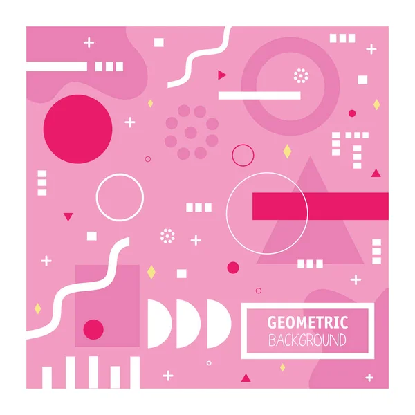 Pink color geometric minimal background — Stock Vector