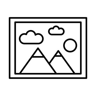 Dağlı resim ve güneş sahnesi tarzı