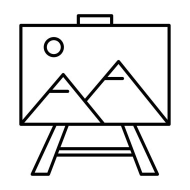 Dağlı resim ve üç ayaklı sıra şeklinde güneş sahnesi