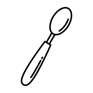 kaşık mutfak çatal bıçak çizgisi tarzı simge