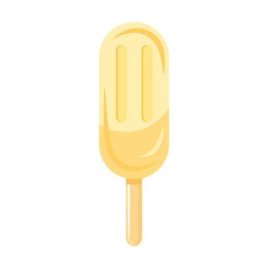 Lezzetli dondurma sarı çubuk ikonu.