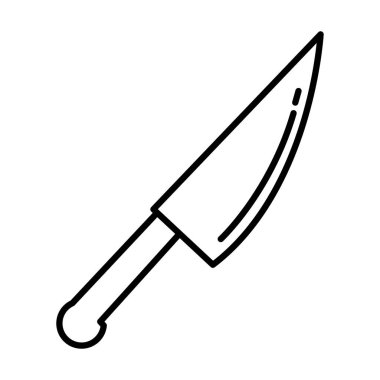 bıçak mutfak çatal bıçak çizgisi tarzı simge