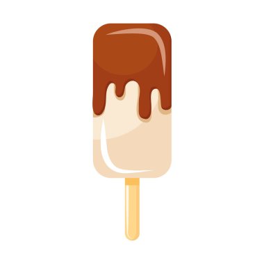 Çikolata soslu lezzetli dondurma.