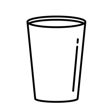 Cam bardak mutfak çatal bıçak çizgisi tarzı simge