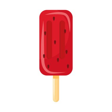 Lezzetli tatlı dondurma ve çilek aromalı çubuk