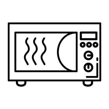 Mutfak mikrodalga fırın aygıtı çizgisi biçimi simgesi