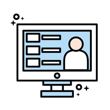 Hesap profili çizgisi ve renk biçimi simgesi olan masaüstü