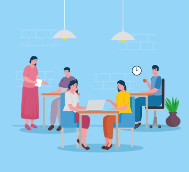 Ofis karakterlerinde birlikte çalışan beş işçiden oluşan bir grup