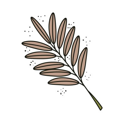 Yaprak doğa ikonlu tropikal egzotik dal