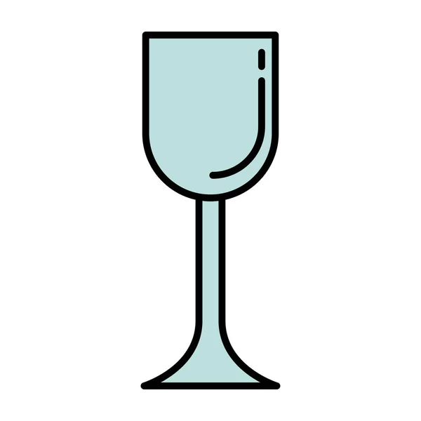 Wijnbeker keuken gebruiksvoorwerp lijn en kleuren stijl pictogram — Stockvector