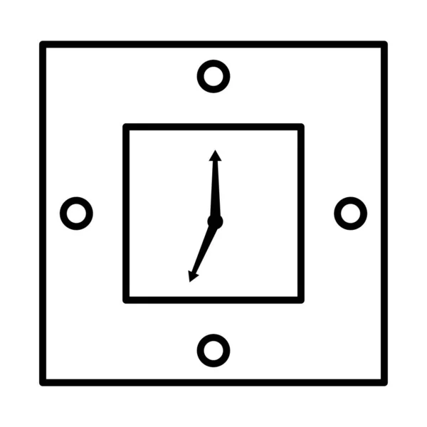 具有正方形线形图标的时钟模拟 — 图库矢量图片