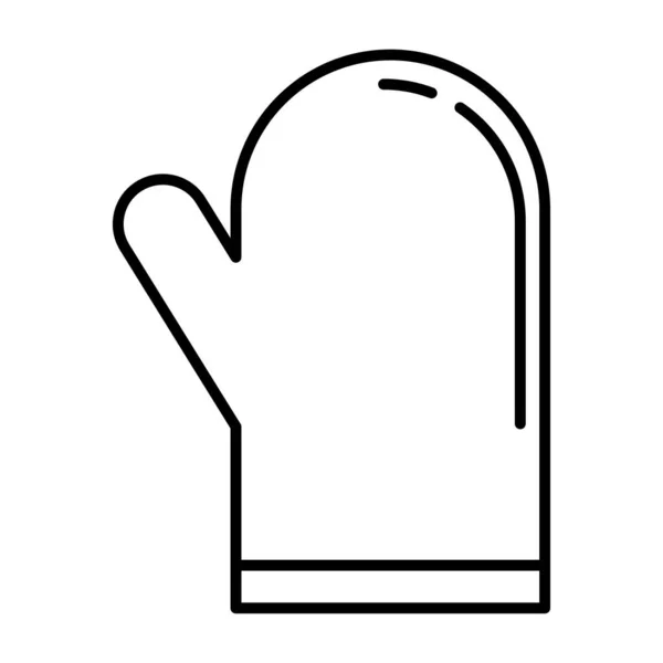 Handschuh küchenutensil line style icon — Stockvektor