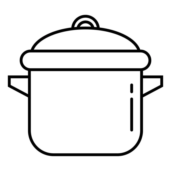 Pot keuken gebruiksvoorwerp lijn stijl pictogram — Stockvector