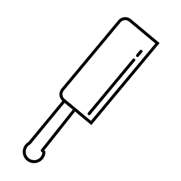 Kés balta konyha evőeszközök vonal stílus ikon — Stock Vector