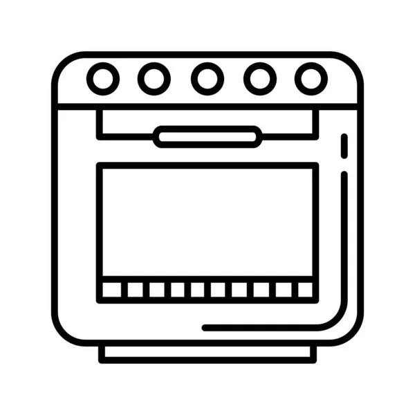Keuken oven apparaat lijn stijl pictogram — Stockvector
