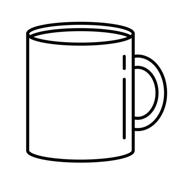 Dobře pohár kuchyňské nádobí linka ikona stylu — Stockový vektor