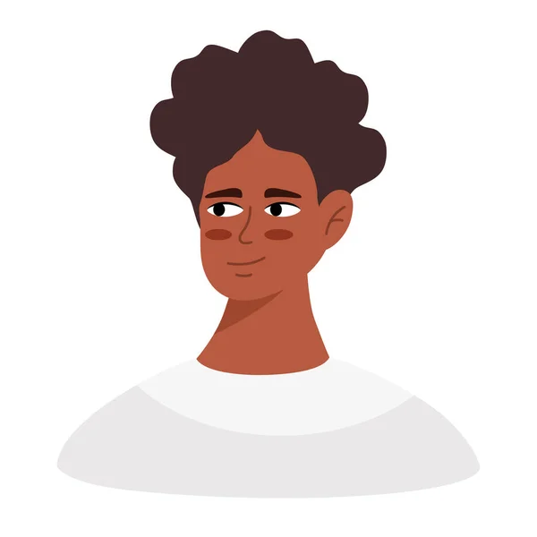 Afro jeune homme avatar personnage icône — Image vectorielle