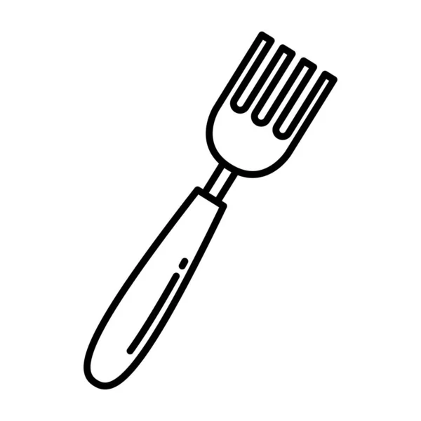 Forquilha cozinha cutelaria linha estilo ícone —  Vetores de Stock