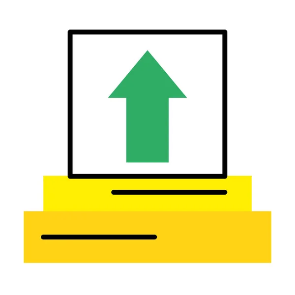 Flèche vers le haut signal demi-ligne style icône — Image vectorielle