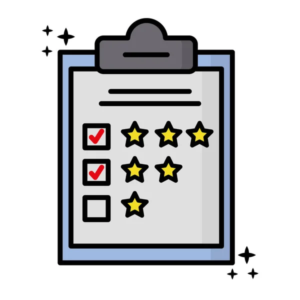 Checklist clipboard with stars icon — Stock Vector