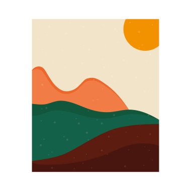 Soyut manzara yaz güneşiyle renklendirilmiş