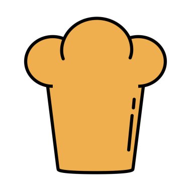 Şef şapka aksesuar çizgisi ve renk biçimi simgesi