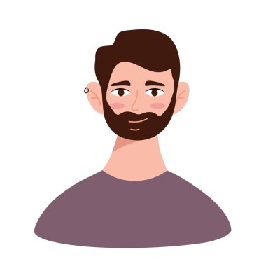 Sakallı genç adam Avatar karakter simgesi