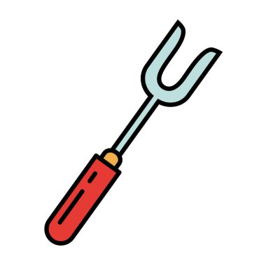 çatal mutfak çatal bıçak hattı ve renk biçimi simgesi