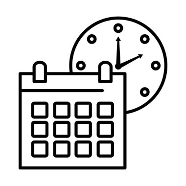 takvim çizgisi biçimi simgesi ile saat saat analoğu