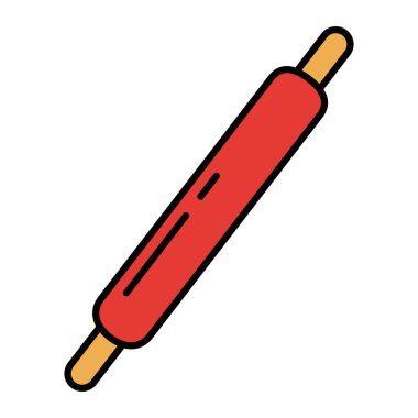 ahşap rulo mutfak çatal bıçak hattı ve renk biçimi simgesi