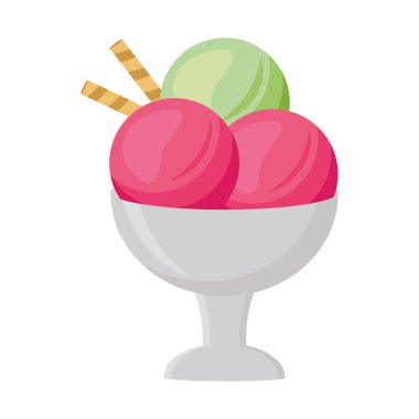 Üç top aromalı tatlı dondurma.