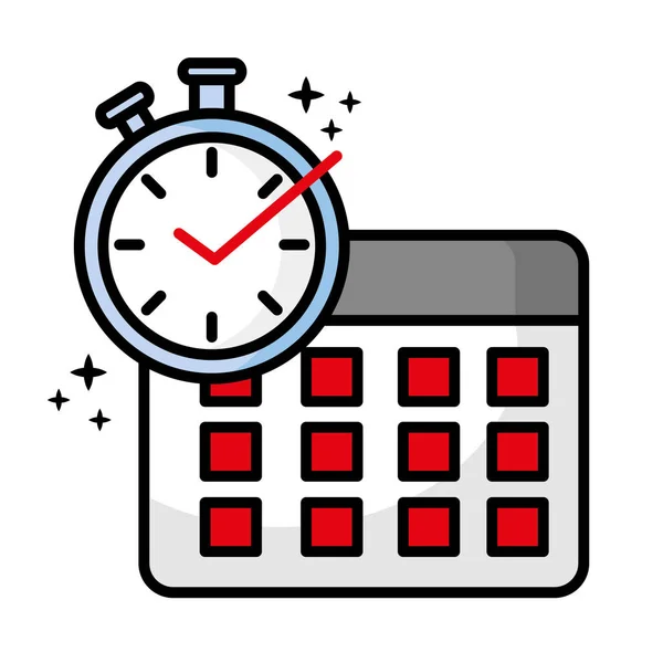 Cronómetro con el icono del recordatorio de calendario — Vector de stock