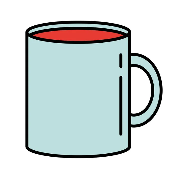 Dobře pohár kuchyňské nádobí linka a barvy styl ikony — Stockový vektor