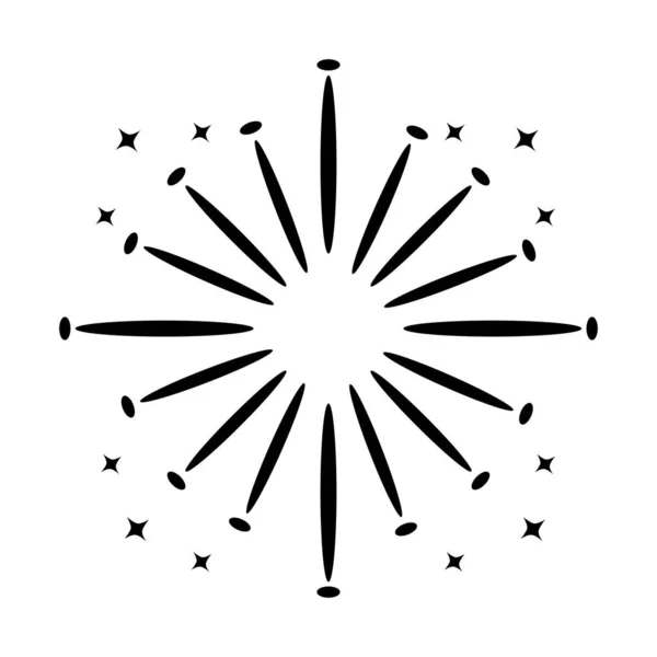Napkitörés sugarak és csillagok dekoratív ikon — Stock Vector