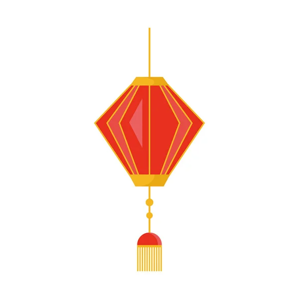 Lampe chinoise pendaison icône de décoration — Image vectorielle