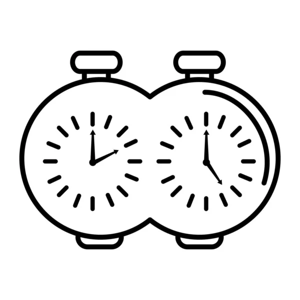 Icona circolare stile linea orologio dispositivo scacchi — Vettoriale Stock