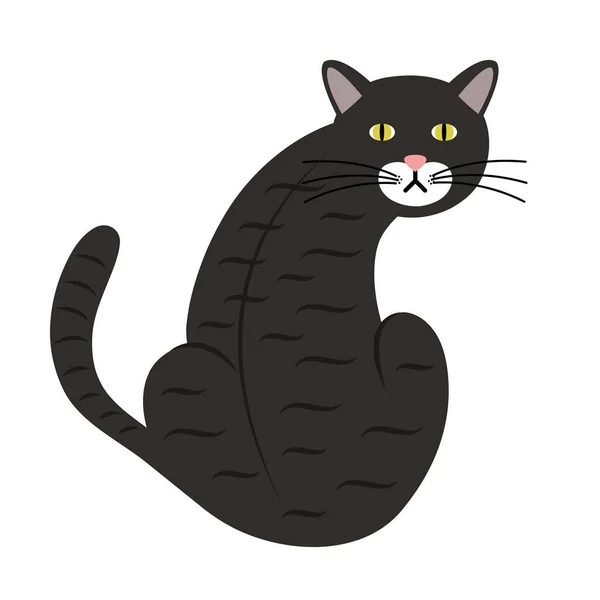 Niedliche kleine Katze graue Farbe Haustier Maskottchen — Stockvektor