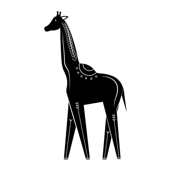 Žirafa zvíře moderní silueta příroda ikona — Stockový vektor