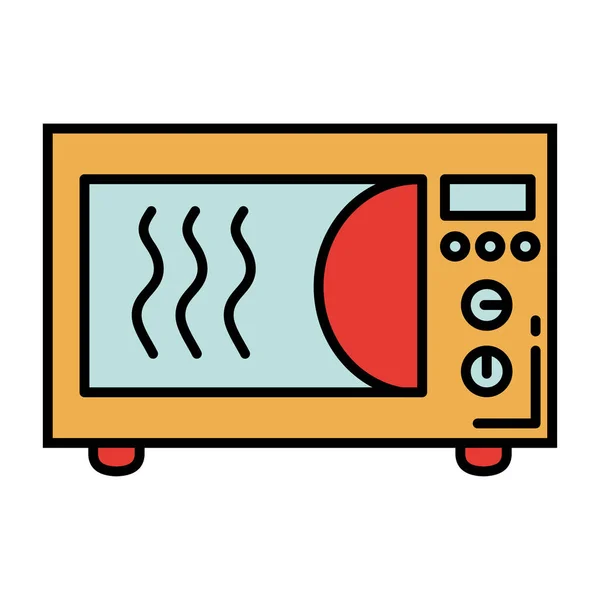 厨房微波炉家用电器系列和色彩风格图标 — 图库矢量图片