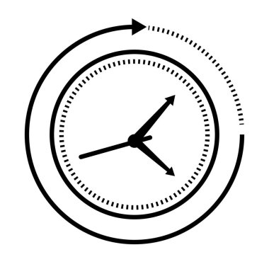 Satır biçimi simgesi etrafında ok olan saat analoğu