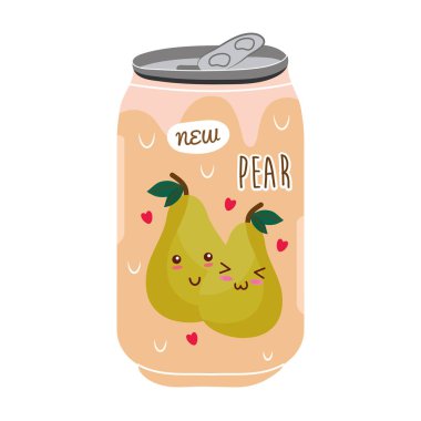 Kawaii karakterli armut suyu kutusu.