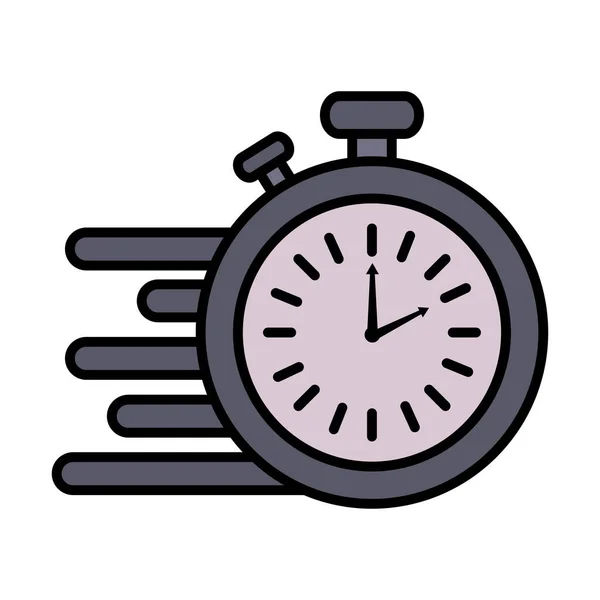 Tijd klok horloge analoge chronometer lijn en vul stijl pictogram — Stockvector