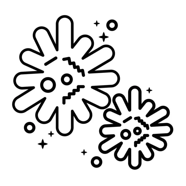 Covid19 virus particles line icons — стоковый вектор